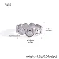 Stijlvolle zilveren roestvrijstalen open ring met gegraveerde zonnestraal details - Klein Zon Stijl (F435)
