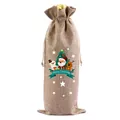Weihnachts-Weintasche mit Kordelzug und niedlichem Weihnachtsmann-Motiv für Geschenke - Natur Weihnachten Stil 1