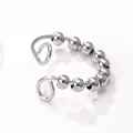 Minimalist silver stainless steel ring featuring rotatable beads for anxiety relief - Size 7 / Single Spiral Spinner Style (Style 1)