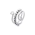 Silver stainless steel multi-layer spinning bead fidget ring for anxiety relief and stress - Size 7 / Multi-Layer Spiral Style (Style 2)