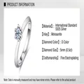 Classic S925 sterling silver 6-prong ring with 0.5ct D color moissanite - US Size 10 / Circumference 62.1mm / 0.5ct-K White (With Gift Box & GRA Certificate)
