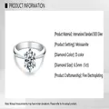 Classic 6-prong S925 sterling silver ring with a 1ct D-color moissanite center stone - US Size 10 / Circumference 62.1mm / 1ct White Gold (With Box & Certificate)
