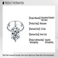 Classic six-prong Moissanite ring in S925 sterling silver, 2 carat D color spec sheet - US Size 10 / Circumference 62.1mm / 2ct White Gold (With Box & Certificate)