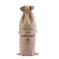 Geschenkbeutel aus Jute für Wein mit PAIRS WELL WITH retirement Aufdruck und Kordelzug - Ruhestand 4 Stil (052805)