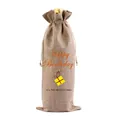 Jute-Kordelzug-Wein-Geschenkbeutel mit Happy Birthday-Aufdruck für Champagnerwein - Birthday Gift Style