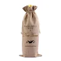 Wein-Geschenktüte aus Leinenimitat mit Kordelzug für Einweihungspartys mit Aufdruck - Housewarming Congratulation Style