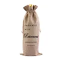 Personalisierte Wein-Geschenktasche aus Jute mit Glückwunsch-Aufdruck zum Ruhestand - Retirement Commemoration Style
