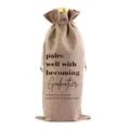 Hochwertige Godmother Sackleinen Wein Geschenktüte mit Kordelzug und Aufdruck - Godmother Theme Style