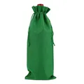 Elegante grüne Wein-Geschenktüte aus Jute mit Kordelzug für alle festliche Anlässe - Grüner Sack Druckstil