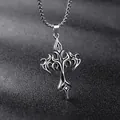 Gothic stylized flame cross necklace pendant in antique silver finish for men and women - Flame Cross Style (X214) / 1 Piece
