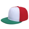 Vibrant green white and red color-block hip hop flat brim baseball cap for SKU selection - M (56-58cm) / White Red Crown Green Brim