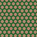 Green Christmas gift wrapping paper with vintage red and beige holiday stamp patterns - 50*70 / Christmas Round Pattern