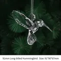 Transparenter Acryl Kolibri Anhänger für Weihnachtsbaum und Gartendekoration - 91mm (Langbebrillter Kolibri) (1 Stk./Packung) Ohne Kordel / Transparent