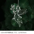 Transparenter Acryl-Kristall-Engelfee-Anhänger mit Taube für die Weihnachtsdekoration - 100mm (Friedenstaube Fee) (20 Stk./Packung) Ohne Kordel / Transparent