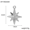 Ασημένιο μενταγιόν αστέρι από τιτάνιο 2,2x1,8 cm για δημιουργία κοσμημάτων DIY - XP17892A0W0-Χρυσό Πολικό Αστέρι