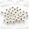 Perle distanziatrici tonde in oro 14K finitura oro bianco per creazione di gioielli fatti a mano - 3mm / Argento