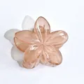 Elegant 7cm peach transparent plumeria flower hair claw clip for women's various hairstyles - Transparent 8cm