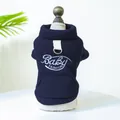 Navy blue warm lamb velvet vest for small dogs and cats with D-ring leash attachment - XS-Chest 30 Length 20cm (approx. 1-1.5kg) / Navy Blue Waffle Style