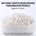 3-3.5mm natural white freshwater near-round loose pearl beads for DIY jewelry making - Near Round Style (3-3.5mm) / White