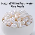 Natural white freshwater rice pearls 8-9mm loose beads for DIY jewelry making SKU - Rice Style (8-9mm) / White