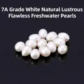 High luster 7A grade white natural freshwater loose pearl beads for DIY jewelry making - 7A Flawless Half Hole Rice Bead (4-5mm) / Lustrous White