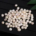 Natural white 4-5mm freshwater pearl loose beads with large holes for jewelry DIY - Large Hole Single Bead (8-9mm Hole 2.5mm) / White