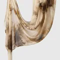 Viscose printed ethnic headscarf with abstract earth-tone marble patterns for women - 180cm x 70cm / Brown Beige Ocher Abstract Print (YW477-2#)