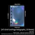 A7 holographic 6-hole binder card sleeve for photo collection, 68x130mm size - A7 1-Pocket Holographic Pages 10 Sheets 156#