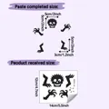 Halloween Skelett und Klauen Wandtattoo Dekoration mit Maßen und Layout-Anleitung - Scharfer Klauen-Totenkopf-Monster-Stil (HY-KG256)