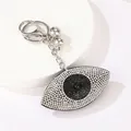 Porte-clés turc œil du mal orné de strass élégant pour accessoire de sac à main femme - Style Œil Noir et Blanc