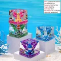 Creative acrylic liquid hourglass with cartoon lighthouse and sea glitters - Oblique Cube Lighthouse Ornament / Mixed Colors