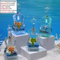 Creative violin-shaped acrylic liquid hourglass ornament with glowing LED lights for home decor - Palm Tree (Violin)