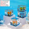 Acrylic liquid motion bubbler with miniature palm trees and ships for desk decor - Random Styles / Coconut Tree (square)