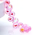 Pink K9 crystal teardrop beads with faceted surface for jewelry making DIY - Pink Paradise Light / 8mm (Approx 87 beads/strand)