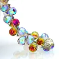 Multicolored K9 faceted teardrop crystal glass beads for jewelry making accessories 4-8mm - Red Dark Green / 6mm (approximately 87 Beads Per Strip)