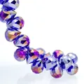 Sparkling faceted K9 crystal glass teardrop beads with purple iridescent finish for jewelry - 8mm (Approx 87 beads/string) / Deep Blue AB
