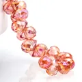 Sparkling faceted teardrop strawberry crystal glass beads for jewelry DIY crafts - Grapefruit Red AB / 6mm (approximately 87 Beads Per Strip)