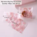 Translucent pink cherry blossom frosted pastry bags for 80g mooncake packaging, 100pcs - 10*13.5CM Pink Cherry Blossom (100 Pcs/Pack)