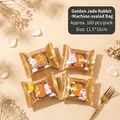 Golden Jade Rabbit heat seal mooncake packaging bags, size 11.5x15cm, 100 pieces per pack - 11.5x15CM Golden Jade Rabbit 4-in-1 (100 Pcs/Pack)