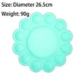 Mint green flower-shaped plastic color mixing palette with 12 wells, 26.5cm diameter - Mint Green Egg-Shaped Palette / 12 Wells Diameter 26.5cm