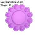 Purple flower-shaped plastic watercolor palette for painting, diameter 26.5cm, weight 90g - Purple Egg-Shaped Palette / 12 Wells Diameter 26.5cm