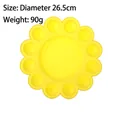 Yellow flower-shaped plastic paint palette for art and watercolor painting, 26.5cm - Yellow Egg-Shaped Palette / 12 Wells Diameter 26.5cm