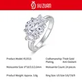 Elegant 925 sterling silver ring featuring a large oval moissanite and side baguette stones - Oval Halo Pave Style (R15515)