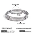 Silver multi-layer stainless steel bangles with sparkling rhinestone inlay details - Silver Five-Layer Full Zirconia Style (JDB0104006-S)