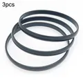 Set of 3 minimalist matte black titanium steel bracelets with a smooth and shiny finish - Inner Diameter 55mm / Black (3 Rings)