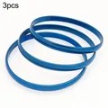 Stylish set of 3 glossy blue vacuum-plated titanium steel stackable bangles for couples - Blue 3 Rings / Width 5.5mm Inner Diameter 55mm
