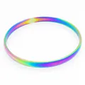 Sleek iridescent rainbow titanium steel bangle with a smooth polished bright finish. - Colored Single Ring / Width 5.5mm Inner Diameter 55mm