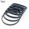 Set of 7 glossy black titanium steel bangles for a sophisticated minimalist style. - Black 7 Rings / Width 5.5mm Inner Diameter 55mm