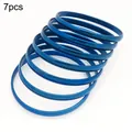 Set of 7 minimalist metallic blue glossy bangles for women and men - Blue 7 Rings / Width 5.5mm Inner Diameter 55mm