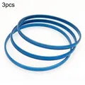 Set of 3 premium metallic blue titanium steel stackable spherical bangles, 3.6mm. - Inner Diameter 55mm / 3 Rings / Blue